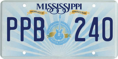 MS license plate PPB240