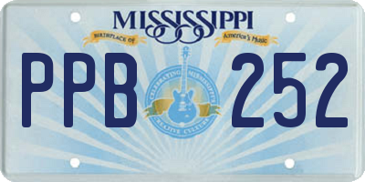 MS license plate PPB252