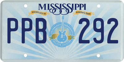 MS license plate PPB292
