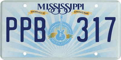 MS license plate PPB317