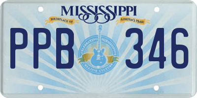 MS license plate PPB346