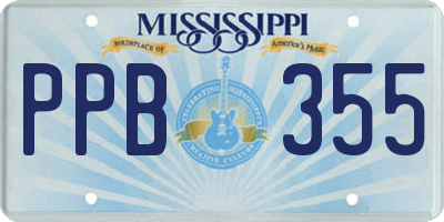 MS license plate PPB355