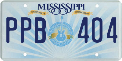 MS license plate PPB404