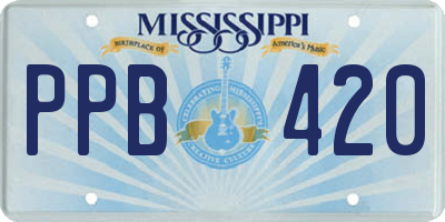 MS license plate PPB420