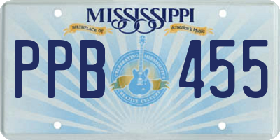 MS license plate PPB455