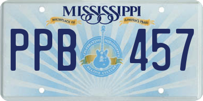 MS license plate PPB457