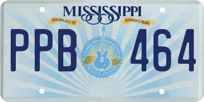 MS license plate PPB464