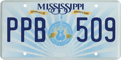 MS license plate PPB509