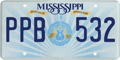 MS license plate PPB532