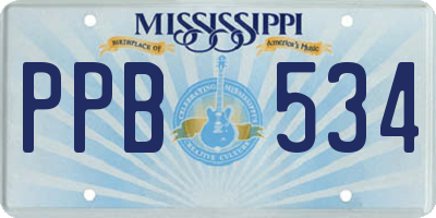 MS license plate PPB534
