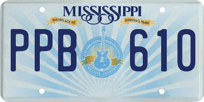 MS license plate PPB610