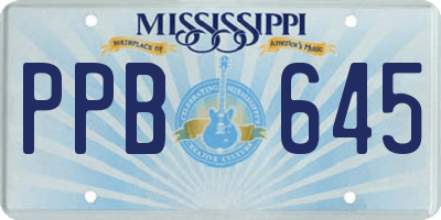 MS license plate PPB645