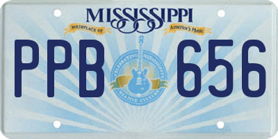 MS license plate PPB656