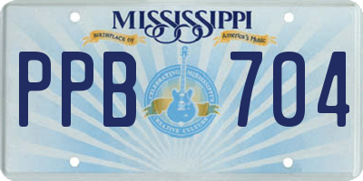 MS license plate PPB704