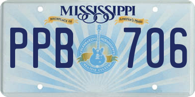 MS license plate PPB706