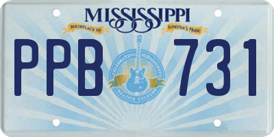 MS license plate PPB731