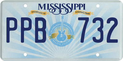 MS license plate PPB732