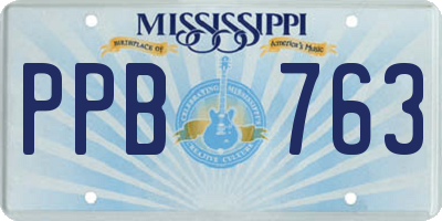 MS license plate PPB763