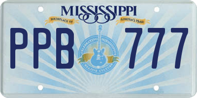 MS license plate PPB777