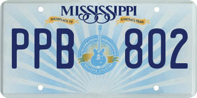 MS license plate PPB802