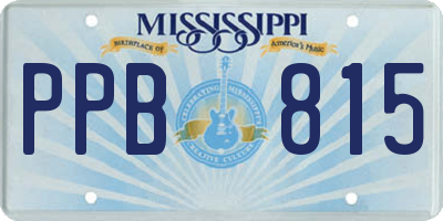 MS license plate PPB815