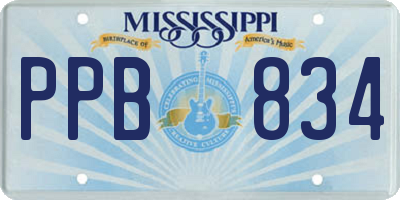 MS license plate PPB834