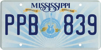 MS license plate PPB839