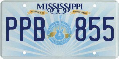 MS license plate PPB855