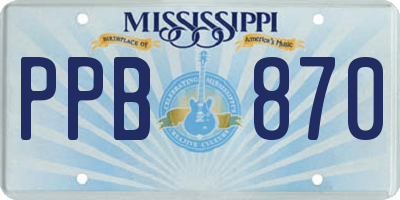 MS license plate PPB870