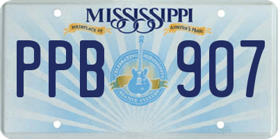 MS license plate PPB907