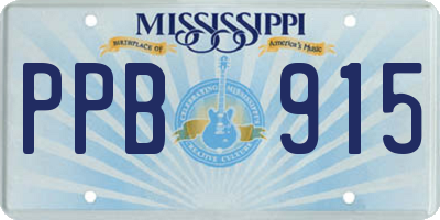 MS license plate PPB915