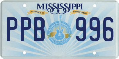 MS license plate PPB996