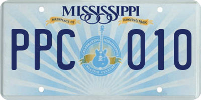 MS license plate PPC010