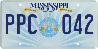 MS license plate PPC042