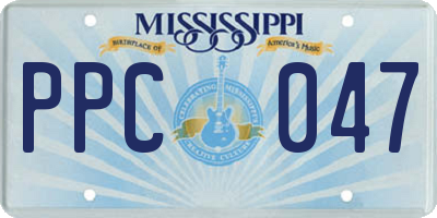 MS license plate PPC047