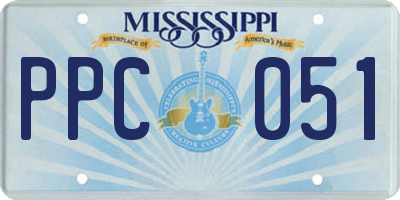 MS license plate PPC051