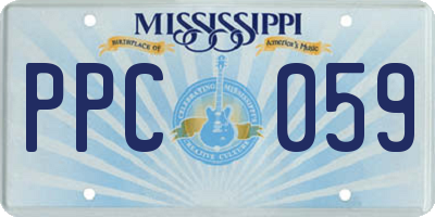 MS license plate PPC059