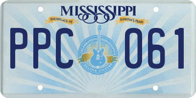 MS license plate PPC061
