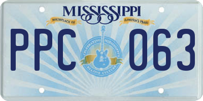 MS license plate PPC063