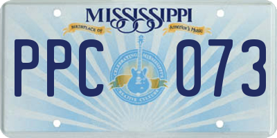 MS license plate PPC073