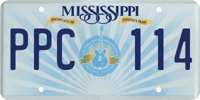 MS license plate PPC114