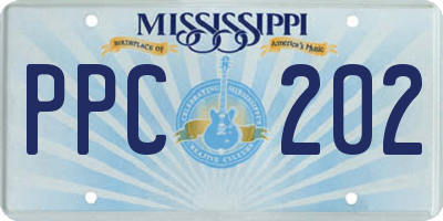 MS license plate PPC202