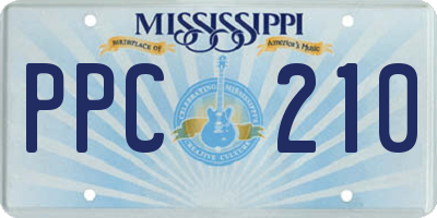 MS license plate PPC210