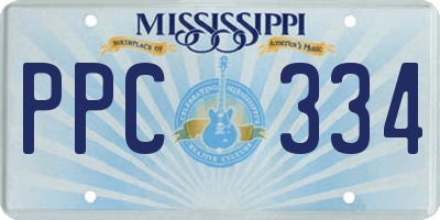 MS license plate PPC334