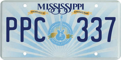 MS license plate PPC337