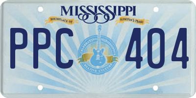 MS license plate PPC404