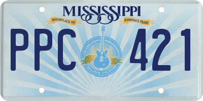 MS license plate PPC421