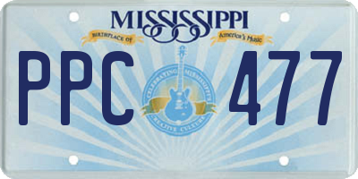 MS license plate PPC477