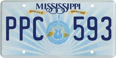 MS license plate PPC593