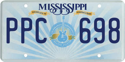 MS license plate PPC698